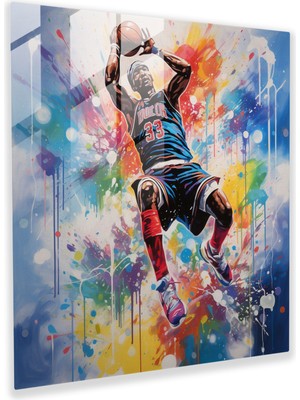 Painted Anarchy Michael Jordan Cam Baskı - Grafitiden Esinlenen Sanat Eseri - Micheal Jordan, Ev Dekorasyonu, Cam Duvar Sanatı, Stil, 30X30