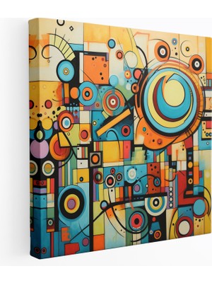Painted Anarchy Funky Geometrik Soyut Kanvas Tablo - Funky, Duvar Sanatı, Funky, Kanvas Tablo, 30X30