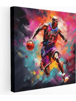 Painted Anarchy Micheal Jordan Kanvas Tablo - Dinamik Fırça Darbeleri - Micheal Jordan, Duvar Sanatı, Kanvas, Micheal Jordan, 30X30