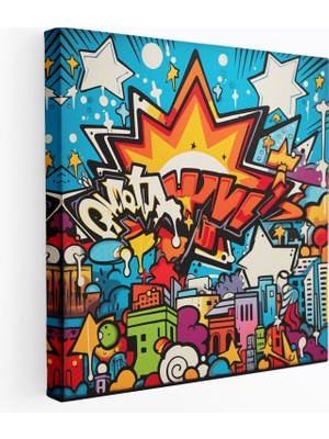 Painted Anarchy Uyuşturucu Graffiti Kanvas Tablo - Uyuşturucu, Retro Pop Art, Grafiti, Kanvas Tablo, 30X30