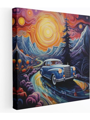 Painted Anarchy Mercedes Kanvas Tablo - Gerçeküstü Manzara Duvar Dekorasyonu - Mercedes, Sanat Meraklıları, Mercedes, Fantastik Unsurlar, 30 x 30 cm