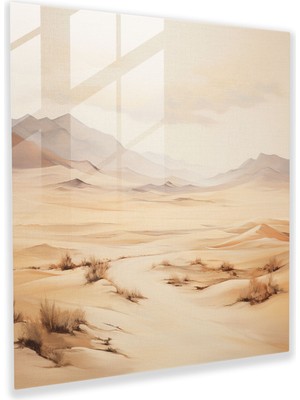 Painted Anarchy Bej Cam Baskı - Çöl Manzarası - Bej, Huzur, Ev Dekorasyonu, Cam Duvar Tablosu, 30X30