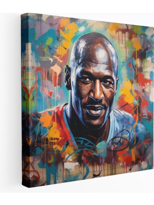 Painted Anarchy Michael Jordan Duvar Dekorasyonu - Micheal Jordan, Graffiti'den Esinlenen Sanat Eseri, Michael Jordan, Ev Dekorasyonu, 30X30