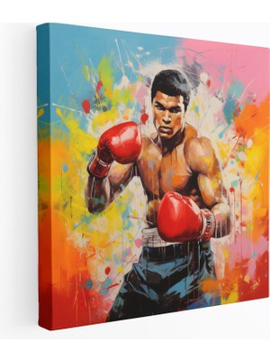 Painted Anarchy Muhammed Ali Pop Art Kanvas Tablo - Muhammed Ali, Boks Ringi, Ev Dekorasyonu, Pop Art, 30 x 30 cm