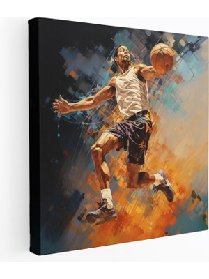 Painted Anarchy Nba Kanvas Tablo - Havada Atlet - Nba, Dinamik Hareket, Kanvas Tablo, Beceri, 70 x 70 cm