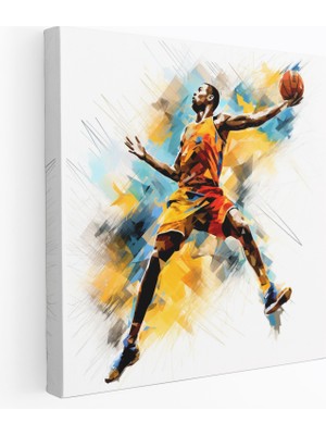 Painted Anarchy Nba Duvar Sanatı: Soyut Smaç Başyapıtı - Nba, Duvar Sanatı, Duvar Dekorasyonu, Smaç, 30 x 30 cm