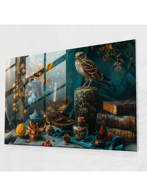 Metafizik Resim Cam Sanatı Duvar Dekorasyonu - Metafizik Resim, Cam Baskı, Natürmort, Metafizik Resim, 45X30
