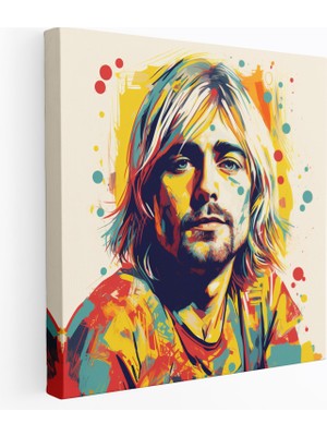 Painted Anarchy Kurt Cobain Cam Baskı - Kurt Cobain, Kurt Cobain, Pop Art'tan Esinlenen Illüstrasyon, Modern Sanat, 30 x 30 cm