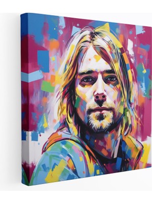 Painted Anarchy Kurt Cobain Cam Baskı - Soyut Modern Sanat - Kurt Cobain, Cam Duvar Sanatı, Kurt Cobain, Duvar Dekorasyonu, 30 x 30 cm