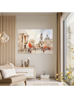 Soyut Piazza Navona Duvar Sanatı - Roma, Çağdaş, Kanvas, Roma, 50X30