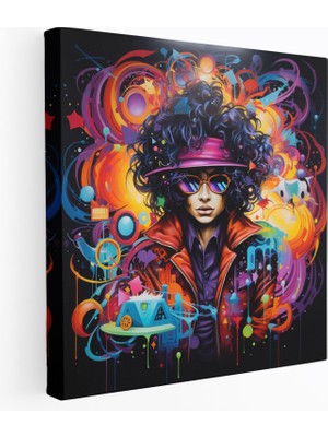 Painted Anarchy Micheal Jackson Duvar Sanatı - Grafitiden Esinlenen Enerji - Micheal Jackson, Micheal Jackson, Ev Dekorasyonu, Canlı Renkler, 30 x 30 cm