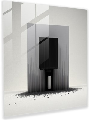 Painted Anarchy Minimalist Cam Baskı - Kabe - Kabe, Monokromatik Renk Şeması, Modern Sanat, Cam Duvar Sanatı, 30 x 30 cm