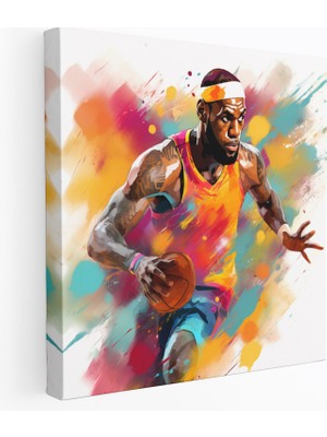 Painted Anarchy Nba Duvar Sanatı - Lebron James Iş Başında - Nba, Duvar Sanatı, Lebron James, Dinamik Kompozisyon, 30 x 30 cm