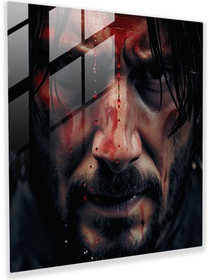 Painted Anarchy John Wick Cam Baskı - John Wick, Modern Sanat, Cam Baskı, Görsel Olarak Çarpıcı, 30 x 30 cm