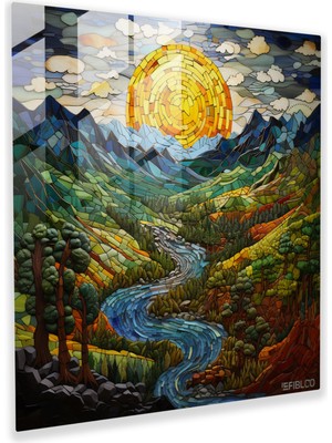 Painted Anarchy Orta Dünya Cam Duvar Sanatı - Mozaik Manzaralar - Orta Dünya, Dokular, Duvar Dekorasyonu, Cam Duvar Sanatı, 30 x 30 cm