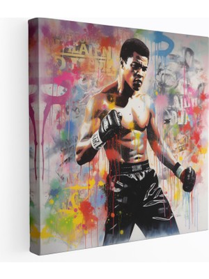 Painted Anarchy Muhammed Ali Motivasyon Kanvas Tablo - Muhammed Ali, Ev Dekorasyonu, Duvar Sanatı, Kanvas Tablo, 30 x 30 cm