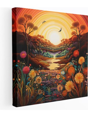 Painted Anarchy Aborijin Flora ve Fauna Duvar Sanatı - Aborijin, Aborijin Flora ve Fauna Duvar Sanatı, Ev Dekorasyonu, Kanvas Tablo, 30 x 30 cm