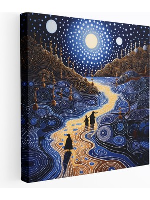 Painted Anarchy Aborijin Kanvas Tablo Duvar Dekorasyonu - Toprak ve Su Uyumu - Aborijin, Ev Dekorasyonu, Kanvas Tablo, Geleneksel Tablolar, 30 x 30 cm