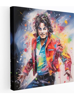 Painted Anarchy Michael Jackson Kanvas Tablo - Renkli Grafiti Duvar Dekorasyonu - Micheal Jackson, Canlı Renkler, Duvar Sanatı, Ev Dekorasyonu, 30X30