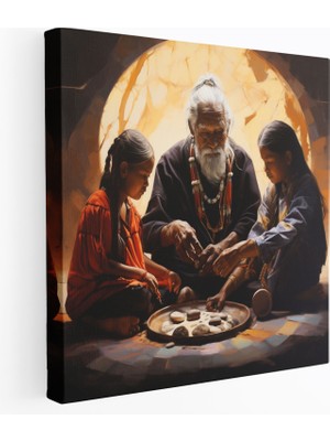 Painted Anarchy Aborijin Bilgeliği Kanvas Tablo - Aborijin, Duvar Sanatı, Kültürel Miras, Duvar Dekorasyonu, 30X30