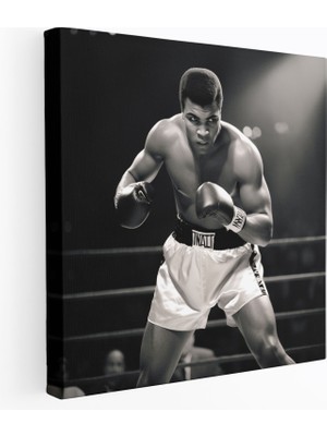 Painted Anarchy Muhammed Ali Duvar Tablosu - Yoğun Siyah Beyaz Kanvas Tablo - Muhammed Ali, Kanvas Tablo, Kanvas Tablo, Duvar Dekorasyonu, 30X30