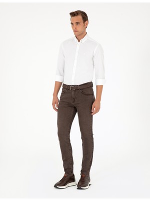 Pierre Cardin Erkek Kahverengi Slim Fit Jean Pantolon 50294567-VR029