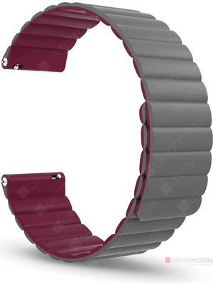 AktarMobile Samsung Galaxy Watch 7 40 / 44 mm Magnetik Silikon Kordon Çift Renkli Mıknatıslı Premium Kayış