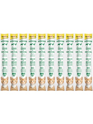Gimcat Kuzu Etli Tavuklu Ödül Çubukları 50 gr - 10LU Lezzetli Kedi Ödülü