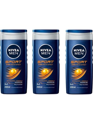 Nivea Duş Jeli Men Sport Clean 250 Ml	( 3 Adet )=(250 ml x 3 Adet =750 ml )
