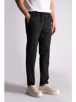 Braccas Jogger Bel Slim Fit Crop Pantolon Siyah