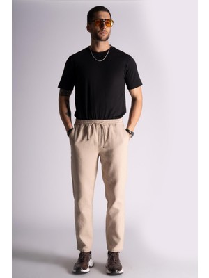 Home Store Pamuk Comfort Fit Jogger Bel Pantolon  Bej