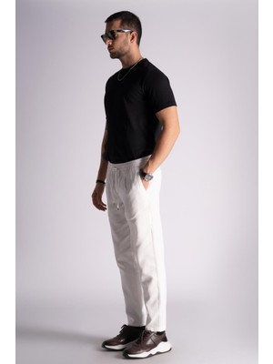 Braccas Slim Fit Jogger Bel Pantolon  Ekru