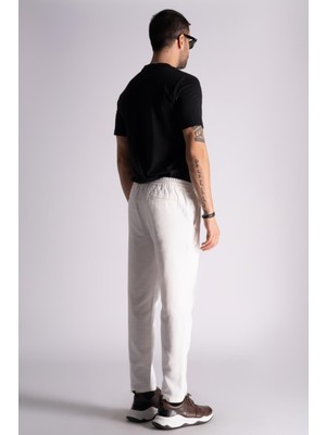 Braccas Slim Fit Jogger Bel Pantolon  Ekru