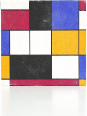 Kaynock Piet Mondrian Taş Bardak Altlığı 4'lü Set