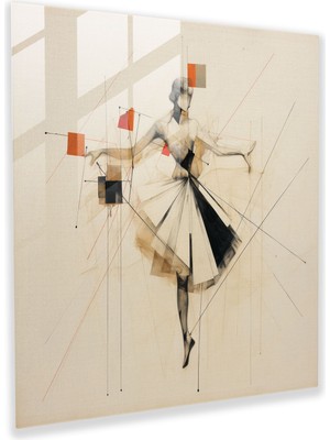 Painted Anarchy Geometrik Balerin Cam Baskı