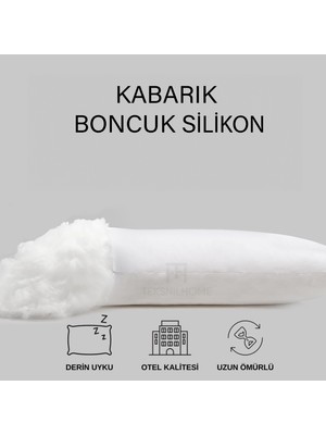 Teksnil Home | 4 Adet Boncuk Silikon Yastık | 700 Gram | Antialerjik | 50X70 cm | Ekonomik Yastık