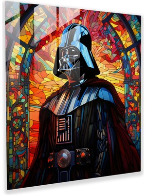 Painted Anarchy Vitray Baskı - Renkli Darth Vader Silüeti - Darth Vader, Ev Dekorasyonu, Modern Sanat, Cam Sanatı, 30X30