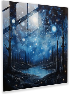 Painted Anarchy Ethereal Gece Gökyüzü Cam Baskı - Manevi, Spiritüel, Göksel Gece Gökyüzü, Cam Duvar Sanatı, 30X30
