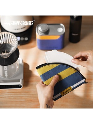 MHW-3Bomber Kahve Filtre Kağıdı Taşıma Çantası V60 Filtre Saklama Kabı Su Geçirmez Seyahat Tipi Organizer