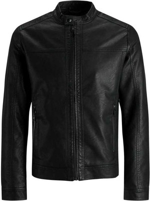 Jack & Jones Jjewarner Jacket Noos Erkek  Deri Mont ve Ceket 12182461 Black