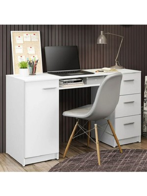 Aden Home  Mdf Çalışma Masası, Bilgisayar Masası, Kitaplıklı Çalışma Masası, Ofis Masası Çocuk Genç Odası