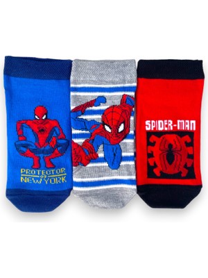 Çimpa Disney Lisanslı Spiderman Patik Çorap 3'lü Paket