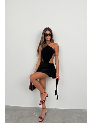 Black Fashion Sırt Detay Bodysuit