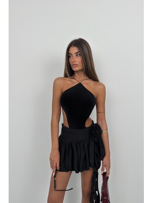 Black Fashion Sırt Detay Bodysuit