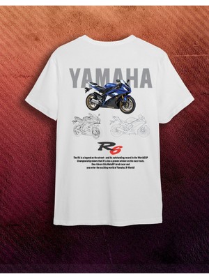 Elbiseciniz Ya-Ma-Ha Yzf R6 Motosiklet Tasarım Baskılı Tişört- Erkek T Shirt- Motorcu Tişörtü