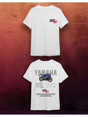 Elbiseciniz Ya-Ma-Ha Yzf R6 Motosiklet Tasarım Baskılı Tişört- Erkek T Shirt- Motorcu Tişörtü