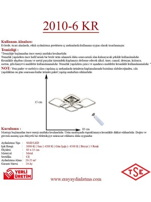 Eray Aydınlatma 2010-6 Lı Krom Dimmer Kumandalı LED Avize