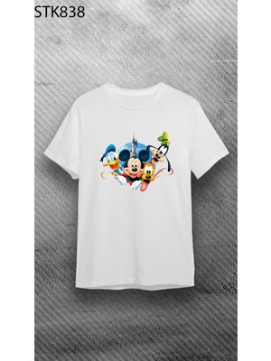 Elbiseciniz Mickey Baskılı Beyaz T-Shirt M