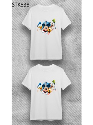 Elbiseciniz Mickey Baskılı Beyaz T-Shirt M