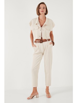 Lela Lela % 100 Pamuklu Regular Fit Pantolon Kadın Pantolon 673Py2007